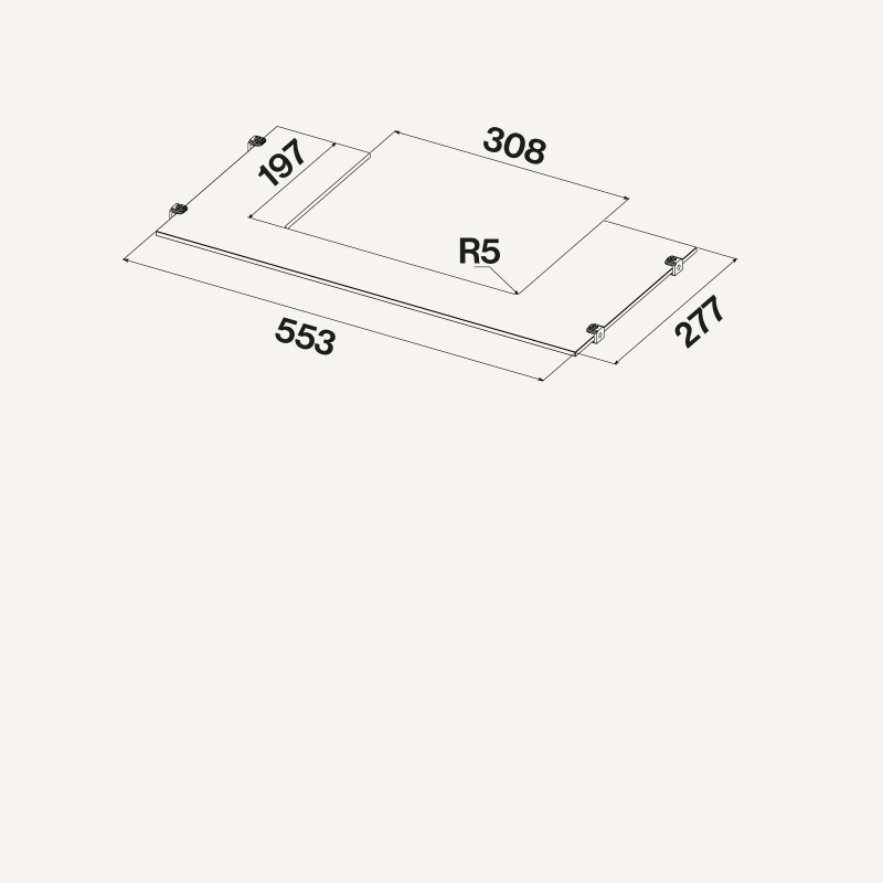 Glass shelf 60 cm KACL106