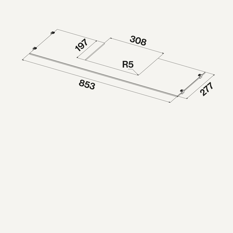 Glass shelf 90 cm KACL107