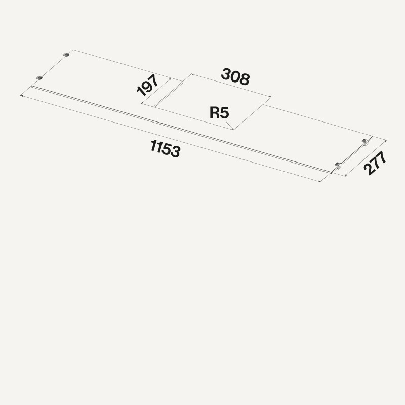 Glass shelf 120 cm KACL108