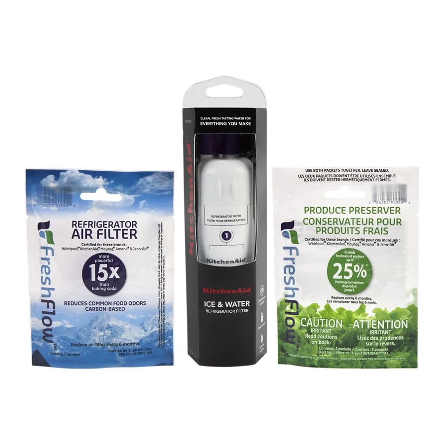 Kitchenaid™ Refrigerator Water Filter 1 - Kad1rxd1 (pack Of 1) + Refrigerator Freshflow™ Airfilter+ Freshflow Produce Preserver Refill KAD1RXVR6
