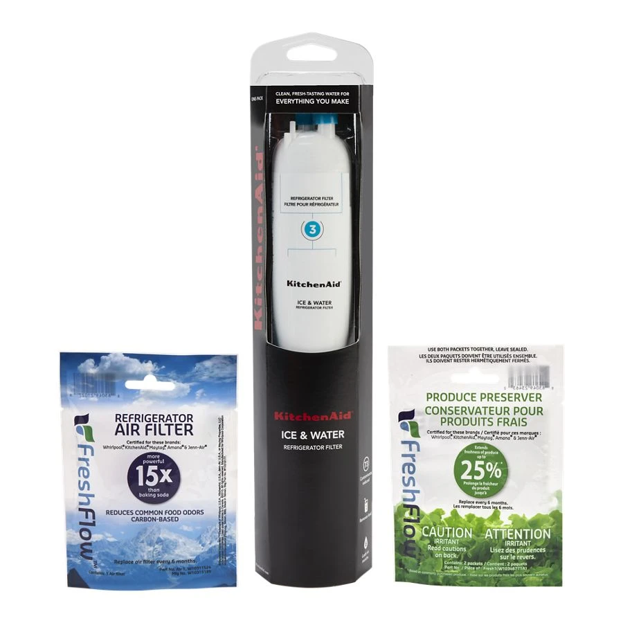 Kitchenaid™ Refrigerator Water Filter 3 - Kad3rxd1 (pack Of 1) + Refrigerator Freshflow™ Airfilter+ Freshflow Produce Preserver Refill KAD3RXVR6