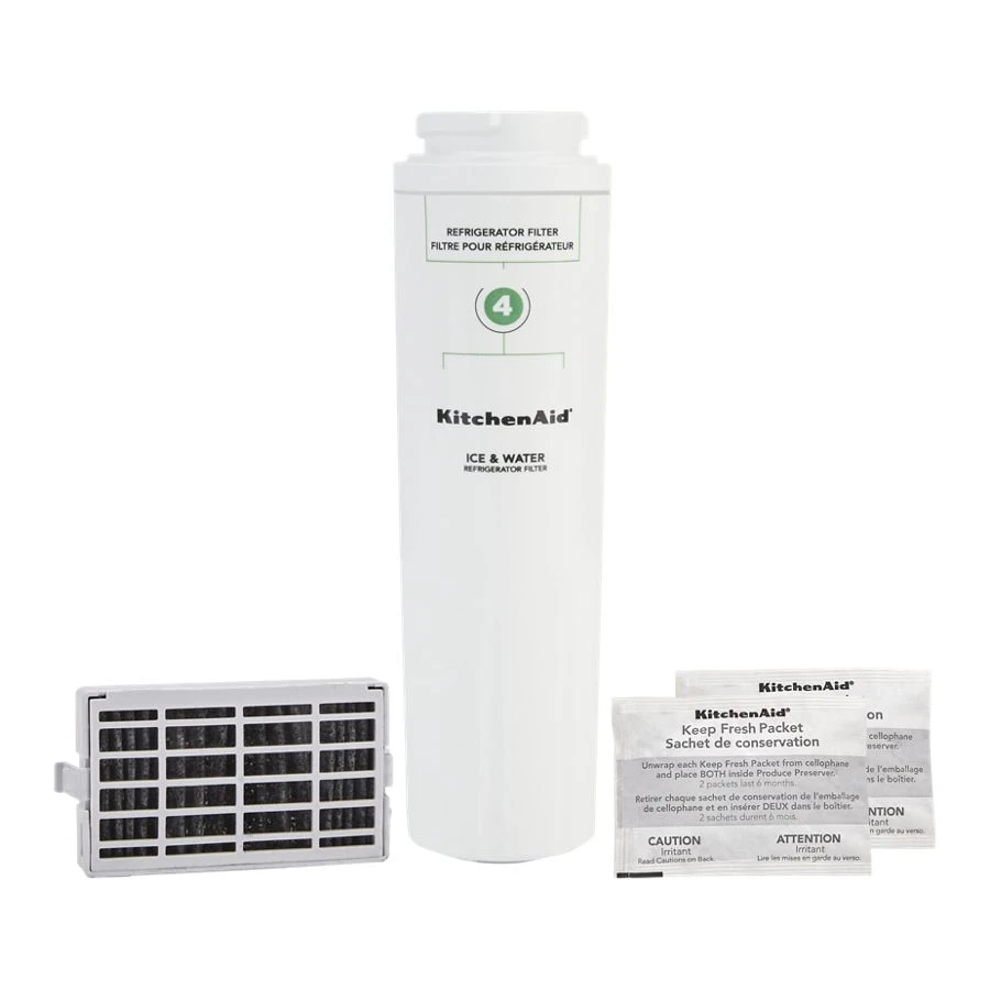 Kitchenaid™ Refrigerator Water Filter 4 - Kad4rxd1 (pack Of 1) + Refrigerator Freshflow™ Airfilter+ Freshflow Produce Preserver Refill KAD4RXVR6