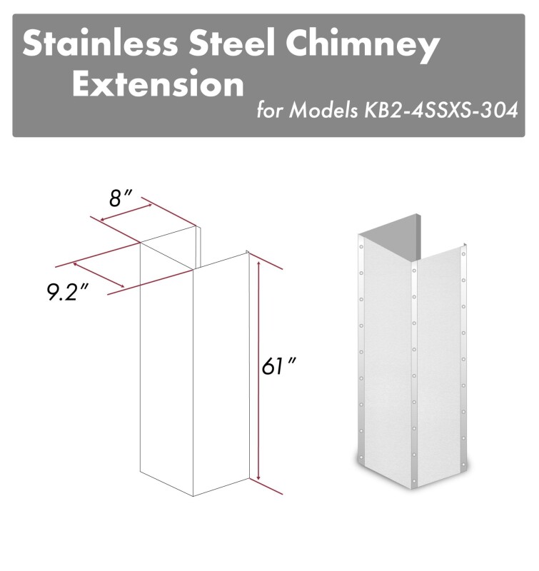 61" DuraSnow Extended Chimney and Crown KB24SSXS36304E