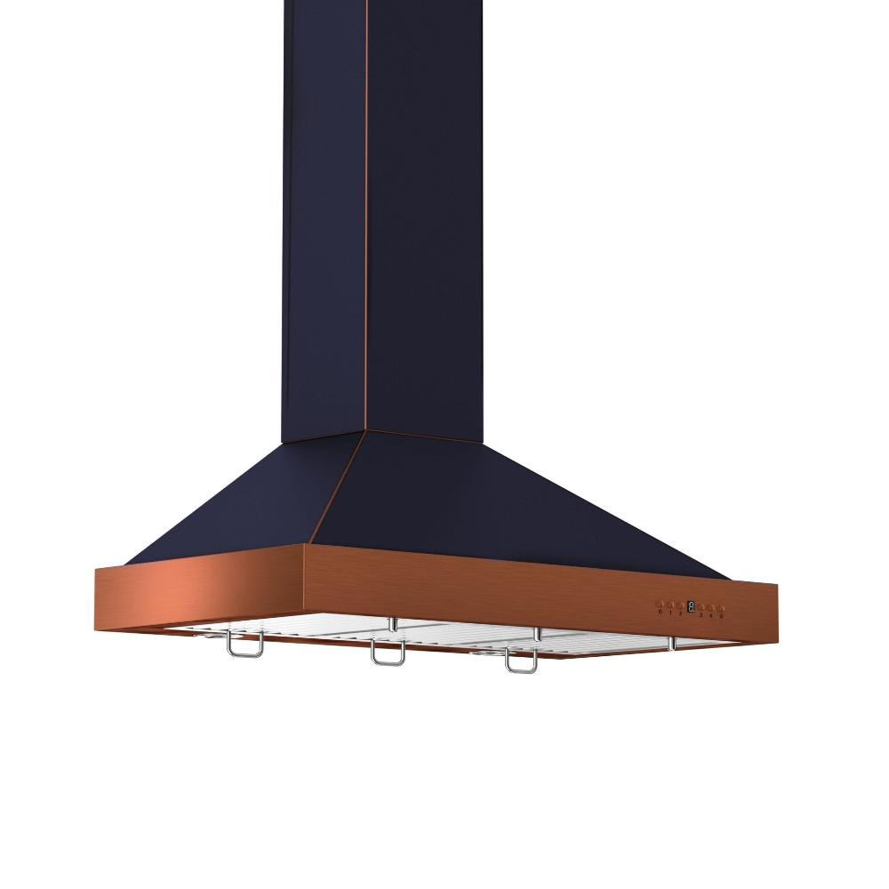 30 In. Convertible Vent Designer Series Wall Mount Range Hood In Oil-rubbed Bronze With Copper Bands KB2BCXXX30