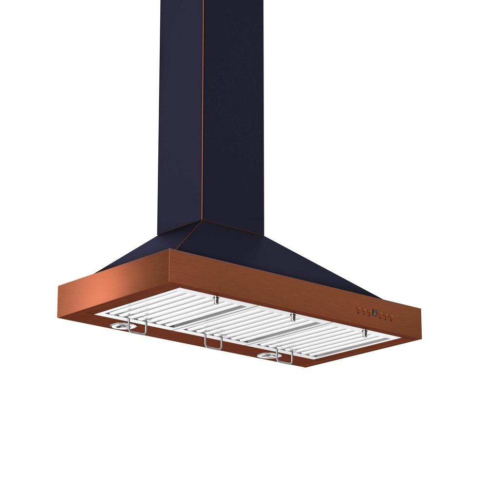 30 In. Convertible Vent Designer Series Wall Mount Range Hood In Oil-rubbed Bronze With Copper Bands KB2BCXXX30