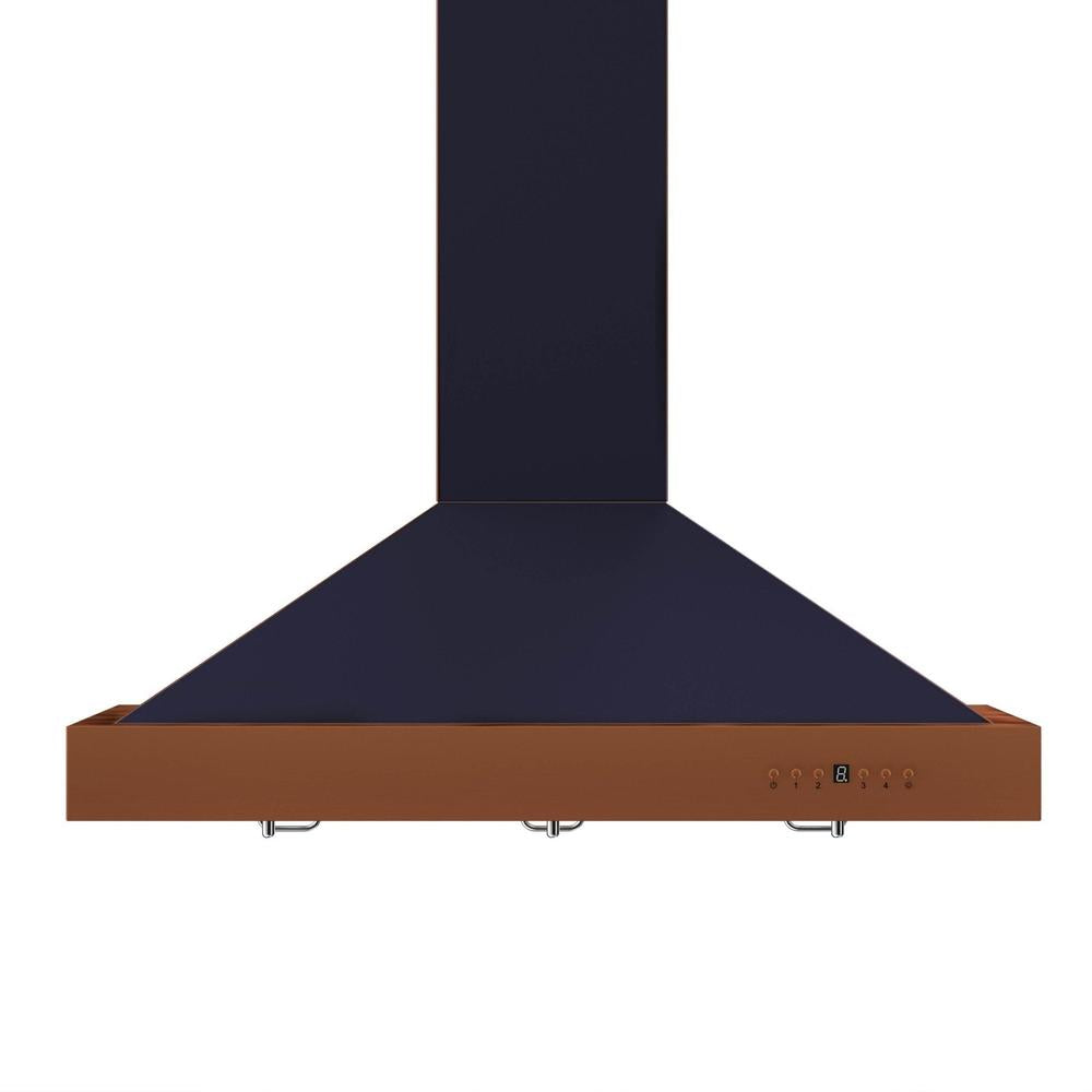 36 In. Convertible Vent Designer Series Wall Mount Range Hood In Oil-rubbed Bronze With Copper Bands KB2BCXXX36
