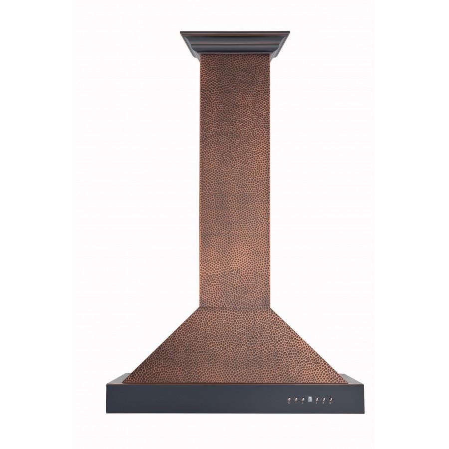 36 In. Convertible Vent Designer Series Wall Mount Range Hood In Hand-hammered Copper KB2HBXXX36