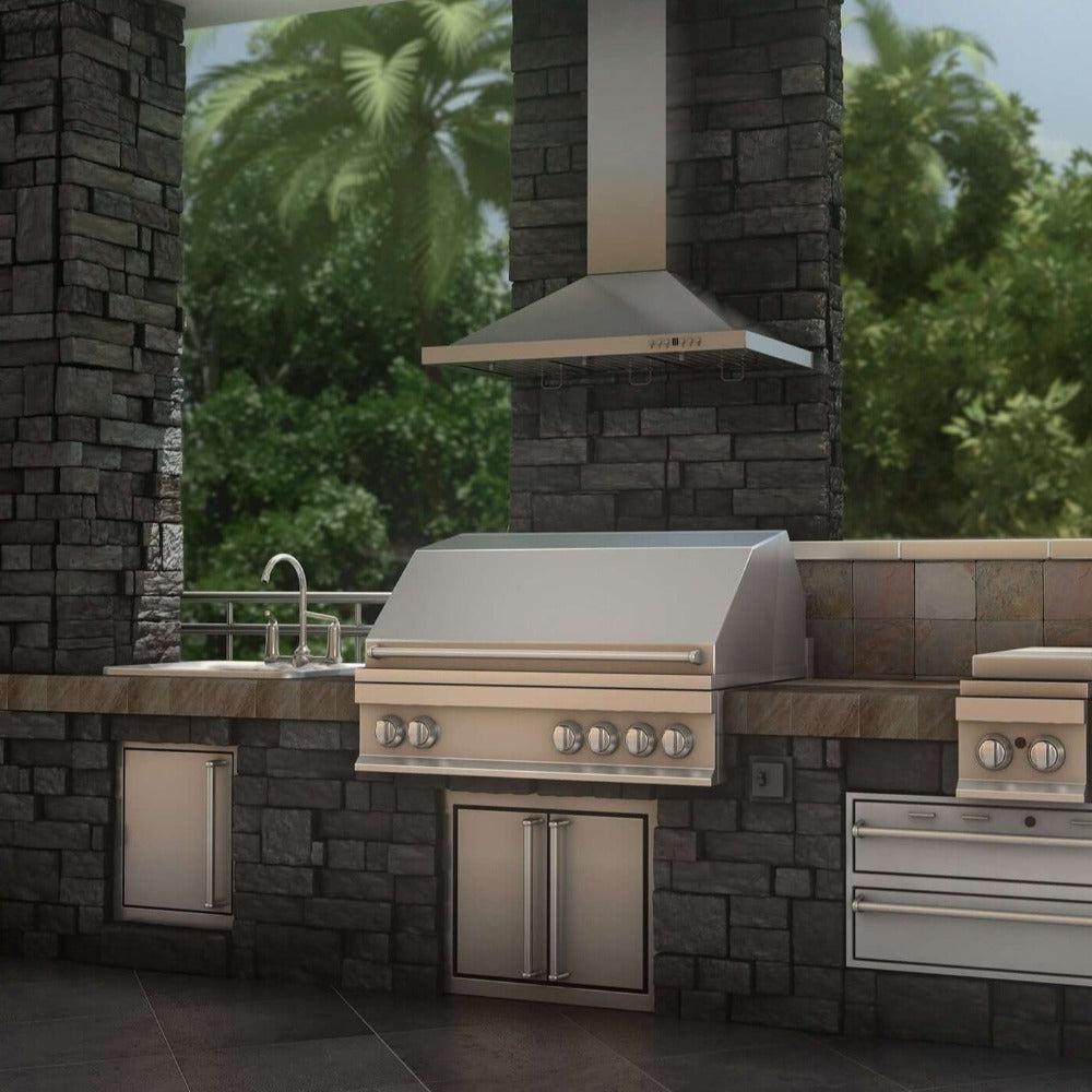 42 In. Convertible Vent Outdoor Approved Wall Mount Range Hood In Stainless Steel KB30442