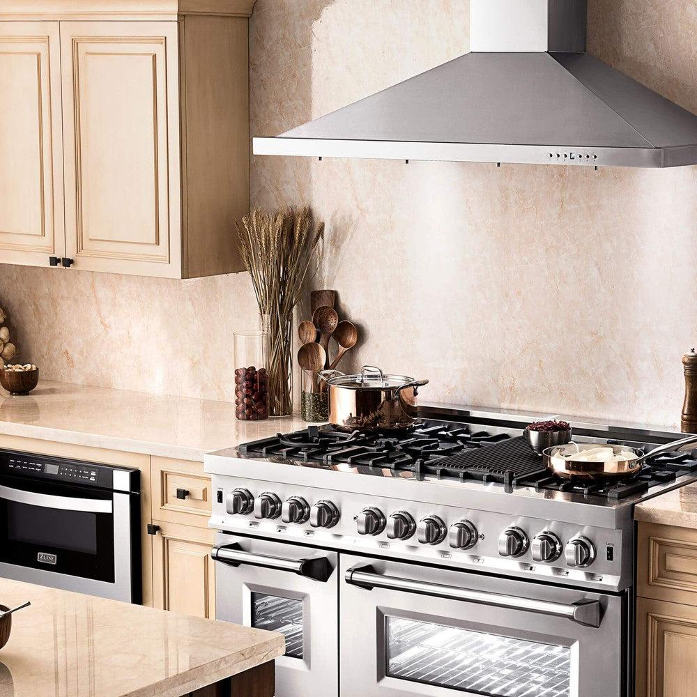 48 In. Convertible Vent Wall Mount Range Hood In Stainless Steel KB48