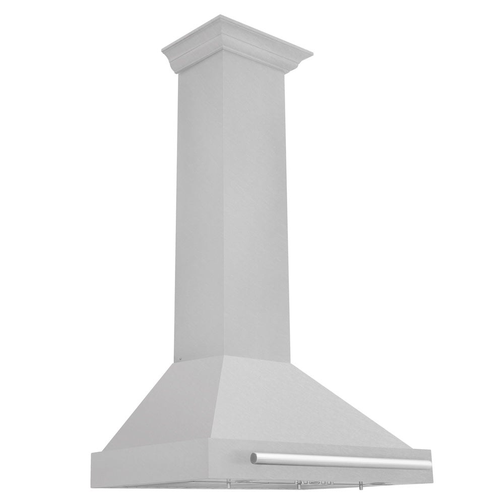 30 In. Convertible Satin Stainless Steel Wall Mount Range Hood With Stainless Steel Handle KB4SNX30