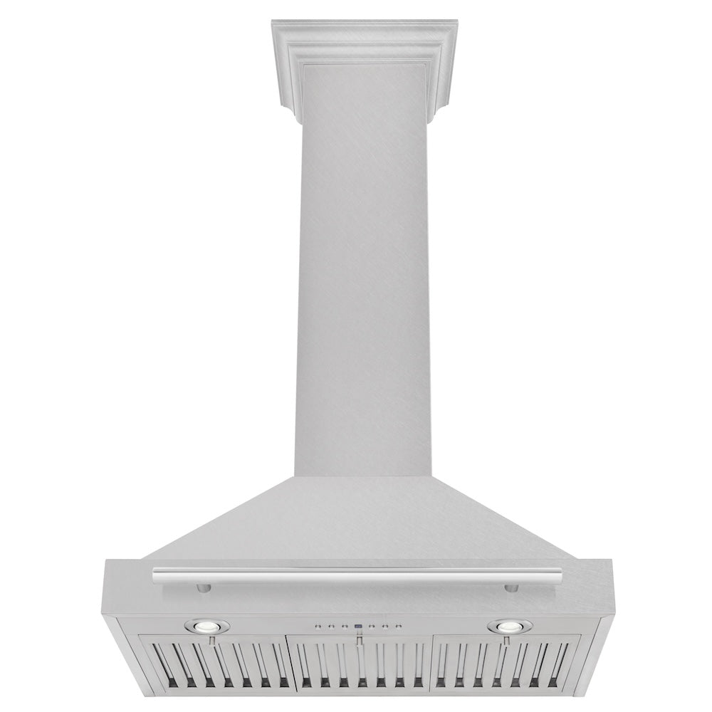 30 In. Convertible Satin Stainless Steel Wall Mount Range Hood With Stainless Steel Handle KB4SNX30