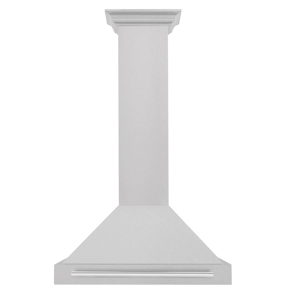 30 In. Convertible Satin Stainless Steel Wall Mount Range Hood With Stainless Steel Handle KB4SNX30