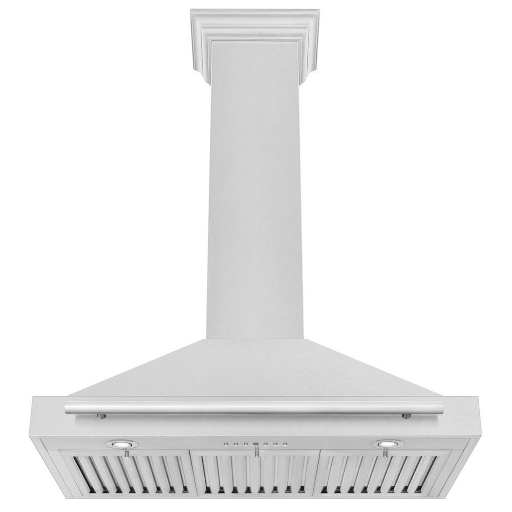 36 In. Convertible Satin Stainless Steel Wall Mount Range Hood With Stainless Steel Handle KB4SNX36