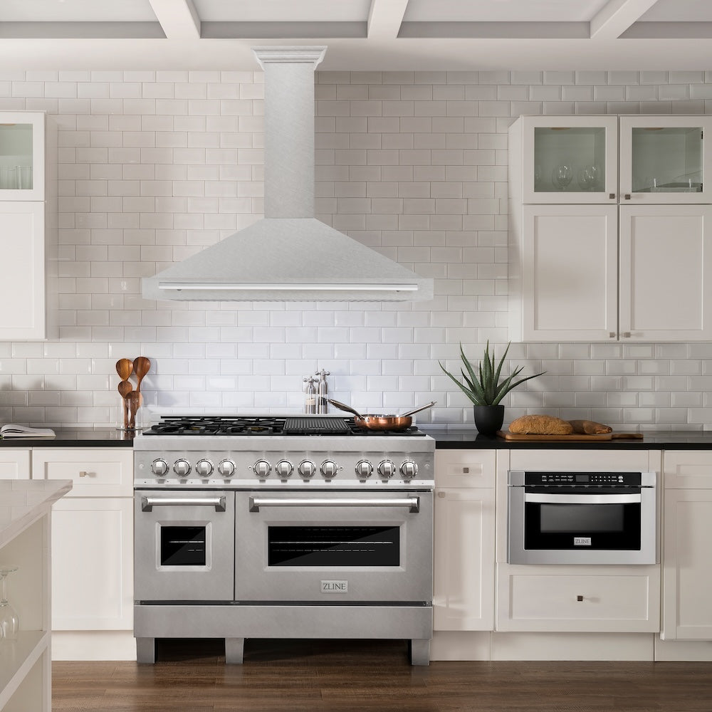 48 In. Convertible Satin Stainless Steel Wall Mount Range Hood With Stainless Steel Handle KB4SNX48