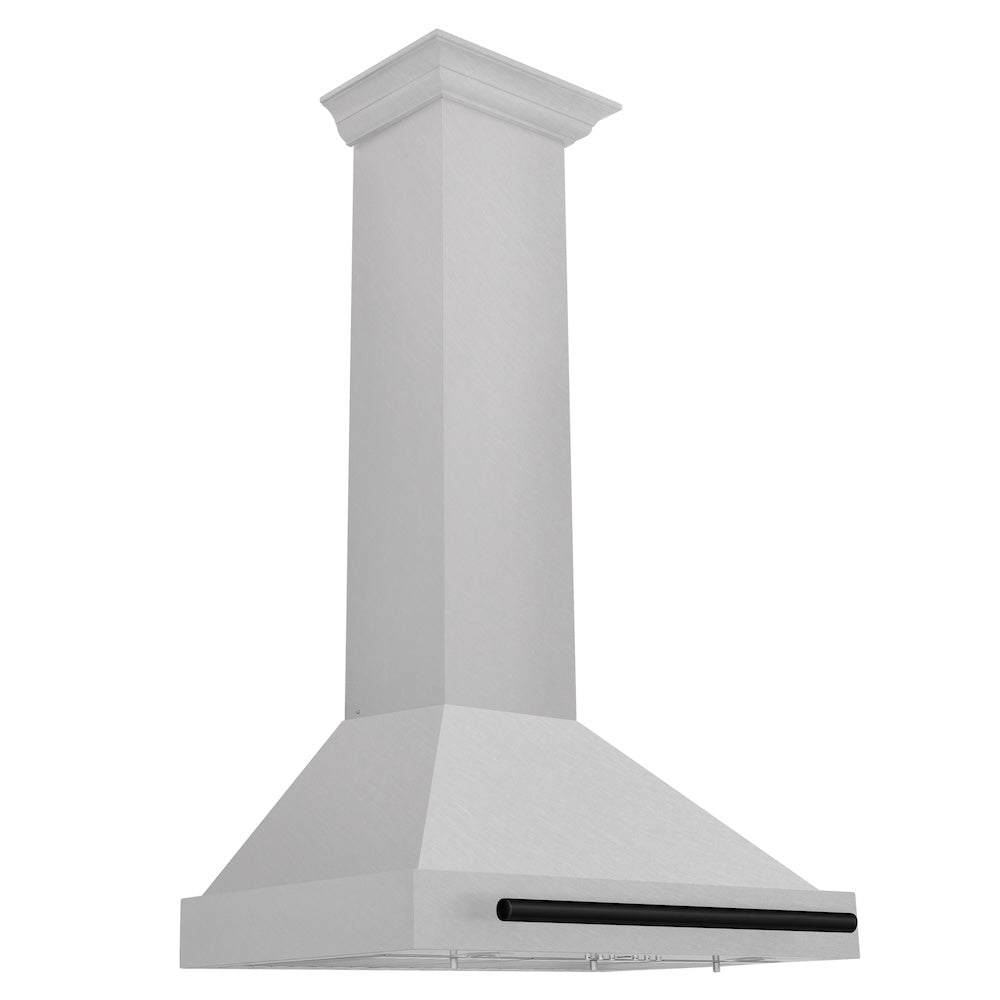 Autograph Edition 30 In. Convertible Satin Stainless Steel Wall Mount Range Hood With Matte Black Handle KB4SNZ30MB