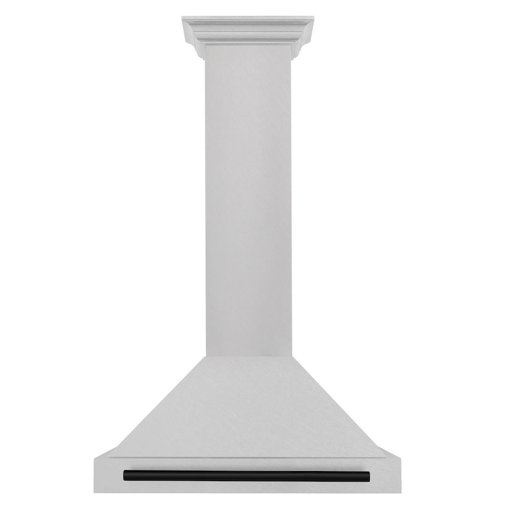 Autograph Edition 30 In. Convertible Satin Stainless Steel Wall Mount Range Hood With Matte Black Handle KB4SNZ30MB