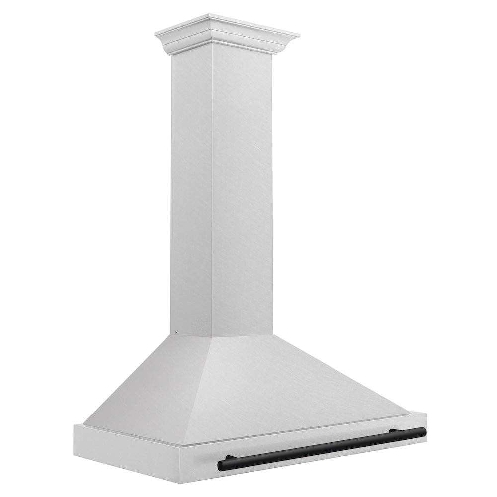 36in. Autograph Edition Convertible Fingerprint Resistant DuraSnow Stainless Steel Range Hood with Matte Black Handle KB4SNZ36MB