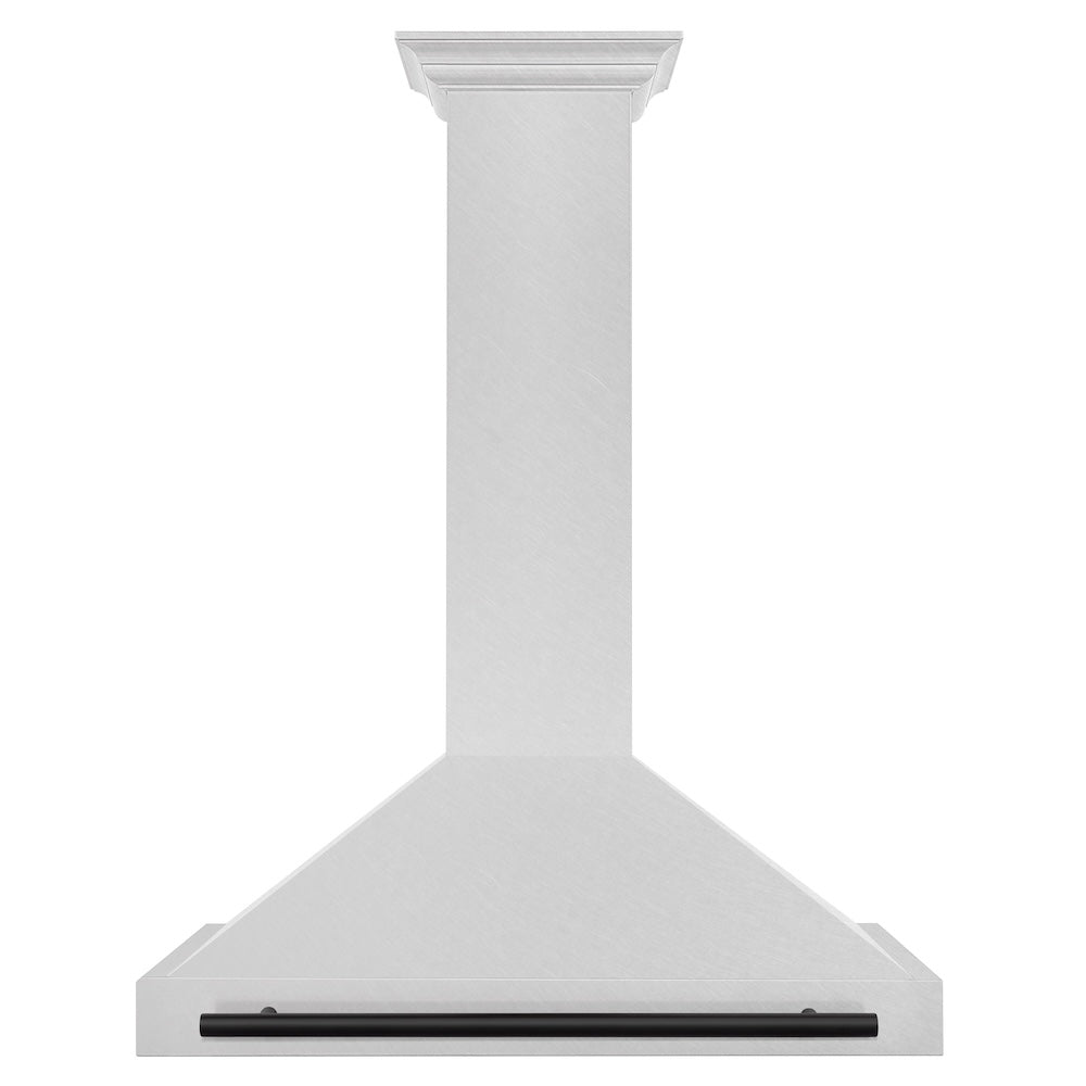 36in. Autograph Edition Convertible Fingerprint Resistant DuraSnow Stainless Steel Range Hood with Matte Black Handle KB4SNZ36MB