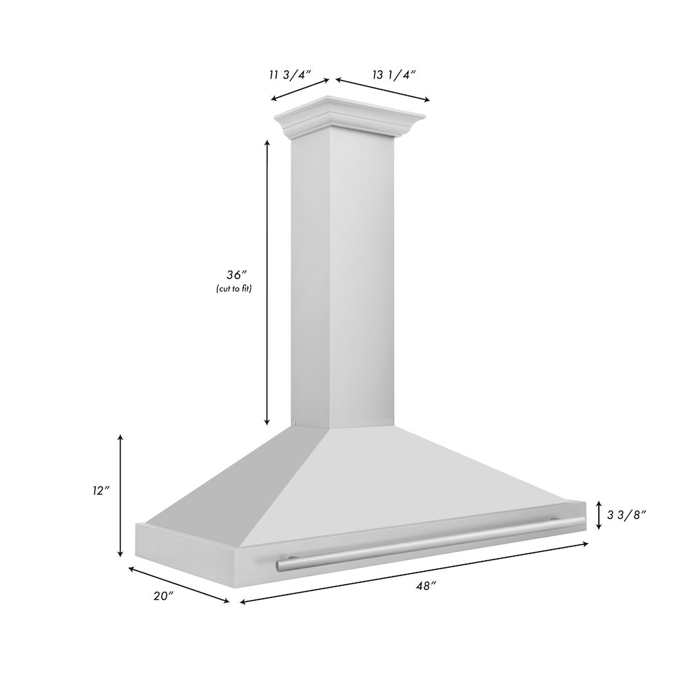 48 In. Convertible Stainless Steel Range Hood With Stainless Steel Handle KB4STX48