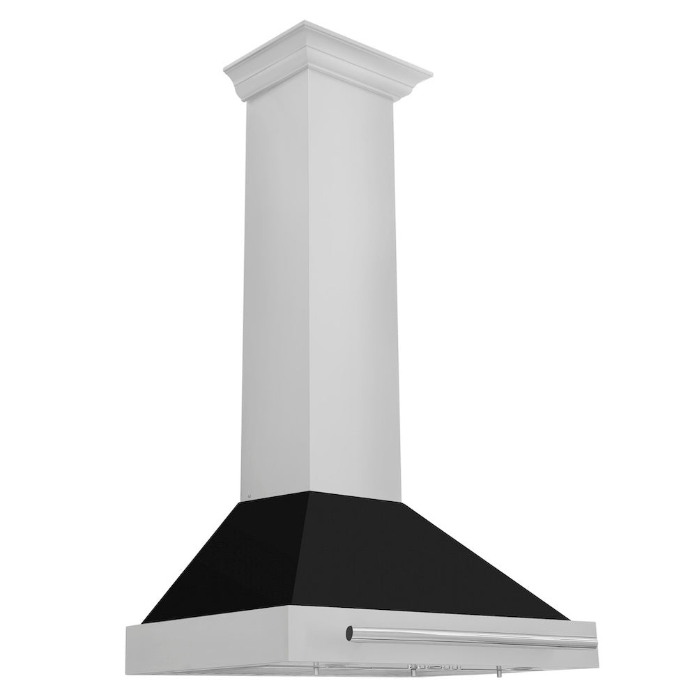 30in. Convertible Stainless Steel Range Hood with Black Matte Shell and Stainless Steel Handle KB4STXBLM30
