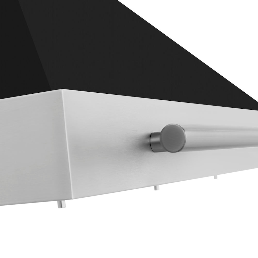 30in. Convertible Stainless Steel Range Hood with Black Matte Shell and Stainless Steel Handle KB4STXBLM30