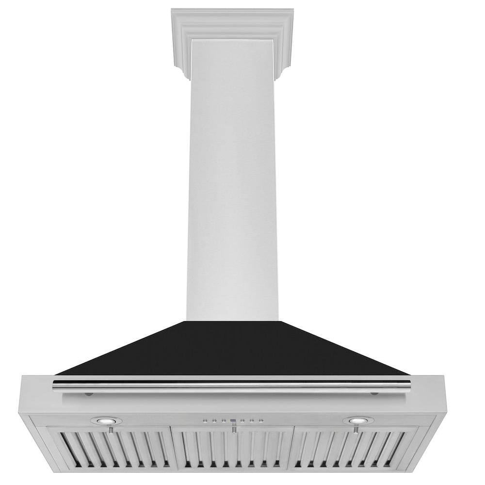 36 In. Convertible Stainless Steel Range Hood With Black Matte Shell And Stainless Steel Handle KB4STXBLM36