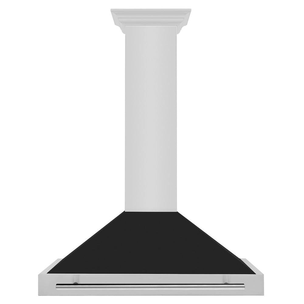 36 In. Convertible Stainless Steel Range Hood With Black Matte Shell And Stainless Steel Handle KB4STXBLM36