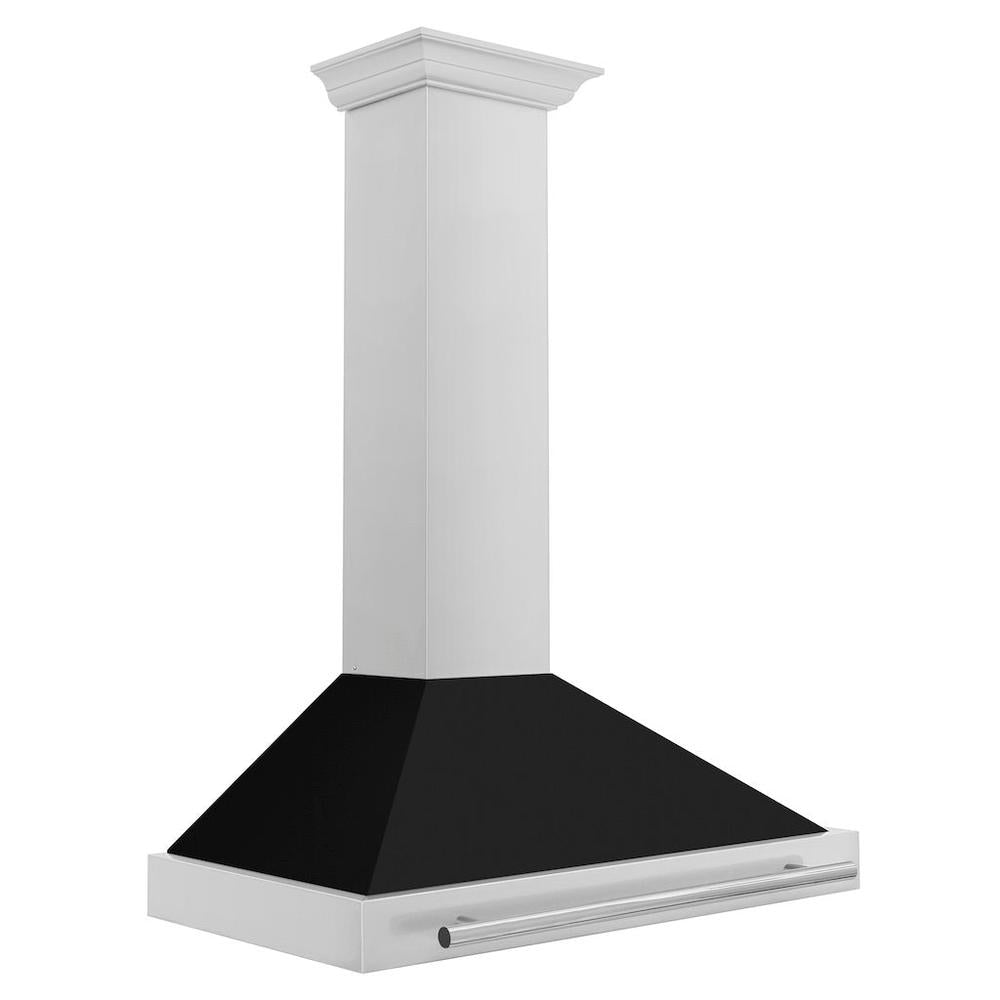 36 In. Convertible Stainless Steel Range Hood With Black Matte Shell And Stainless Steel Handle KB4STXBLM36