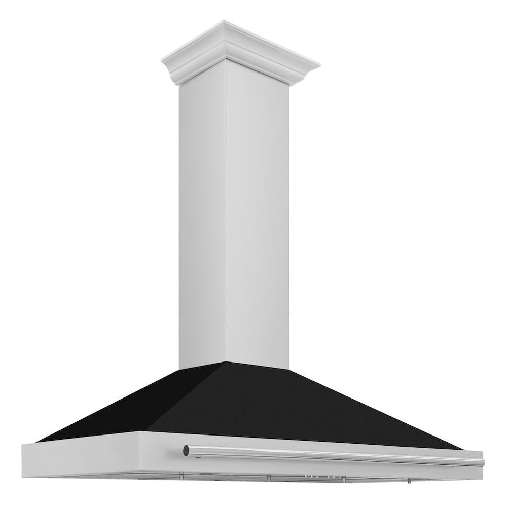48 In. Convertible Stainless Steel Range Hood With Black Matte Shell And Stainless Steel Handle KB4STXBLM48