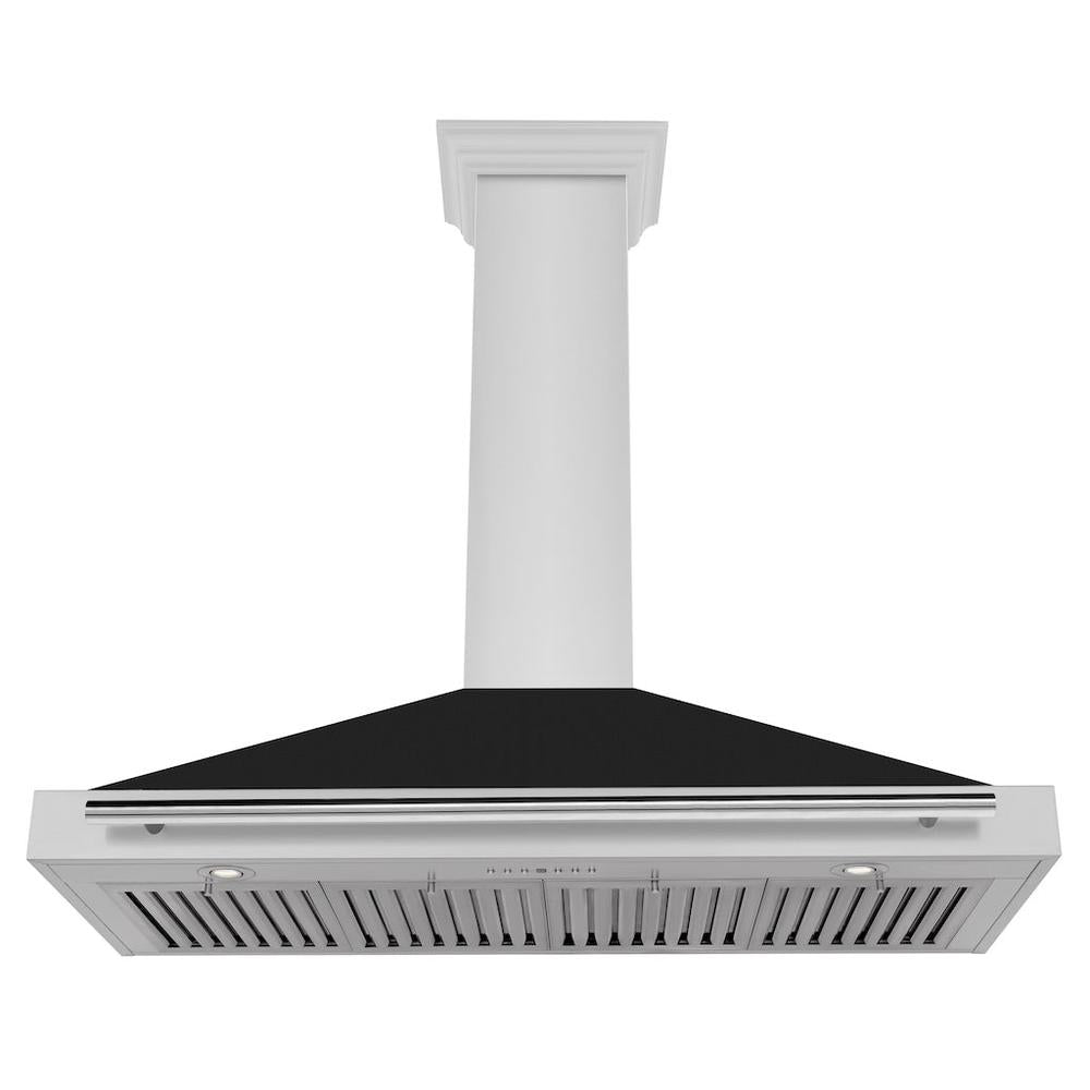 48 In. Convertible Stainless Steel Range Hood With Black Matte Shell And Stainless Steel Handle KB4STXBLM48