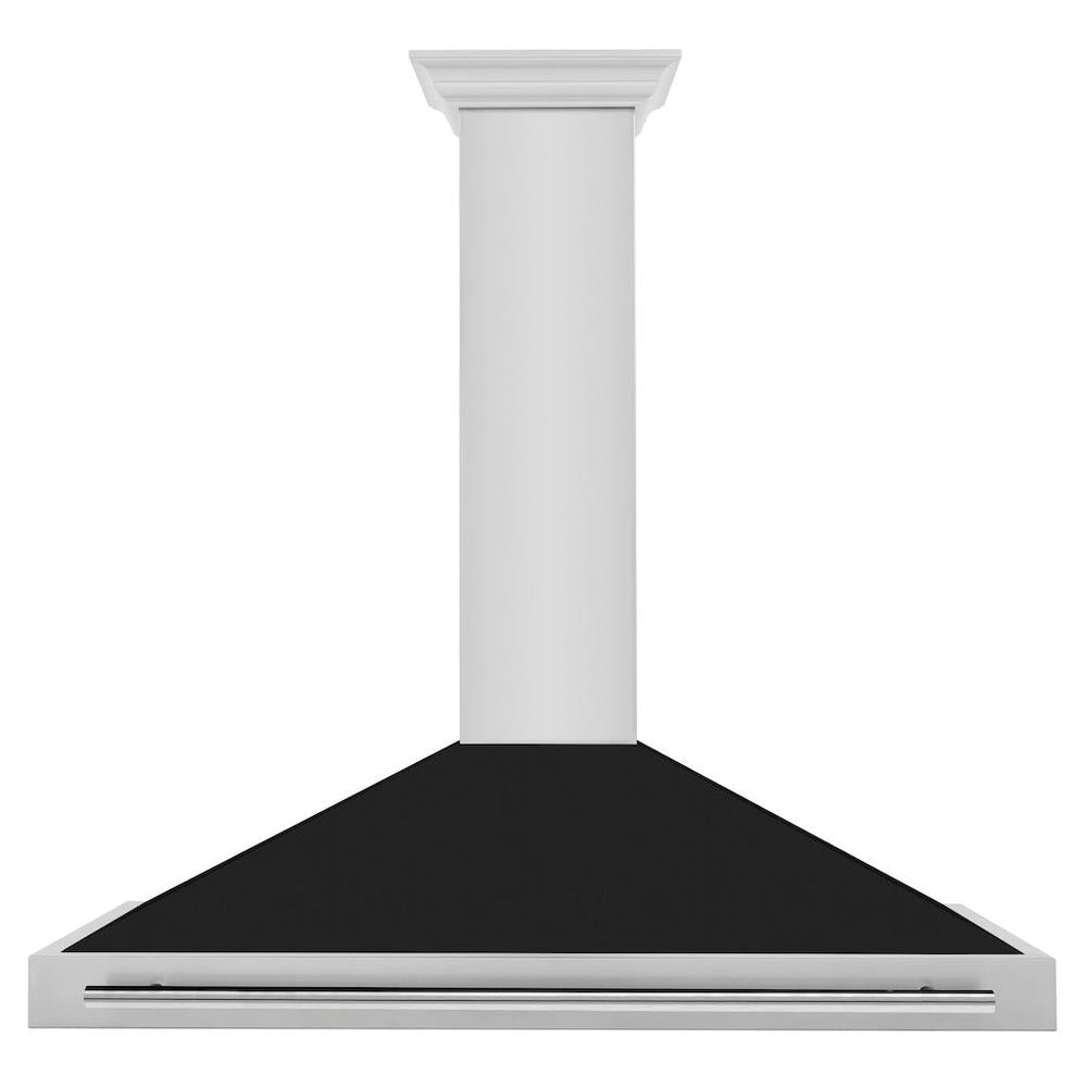 48 In. Convertible Stainless Steel Range Hood With Black Matte Shell And Stainless Steel Handle KB4STXBLM48