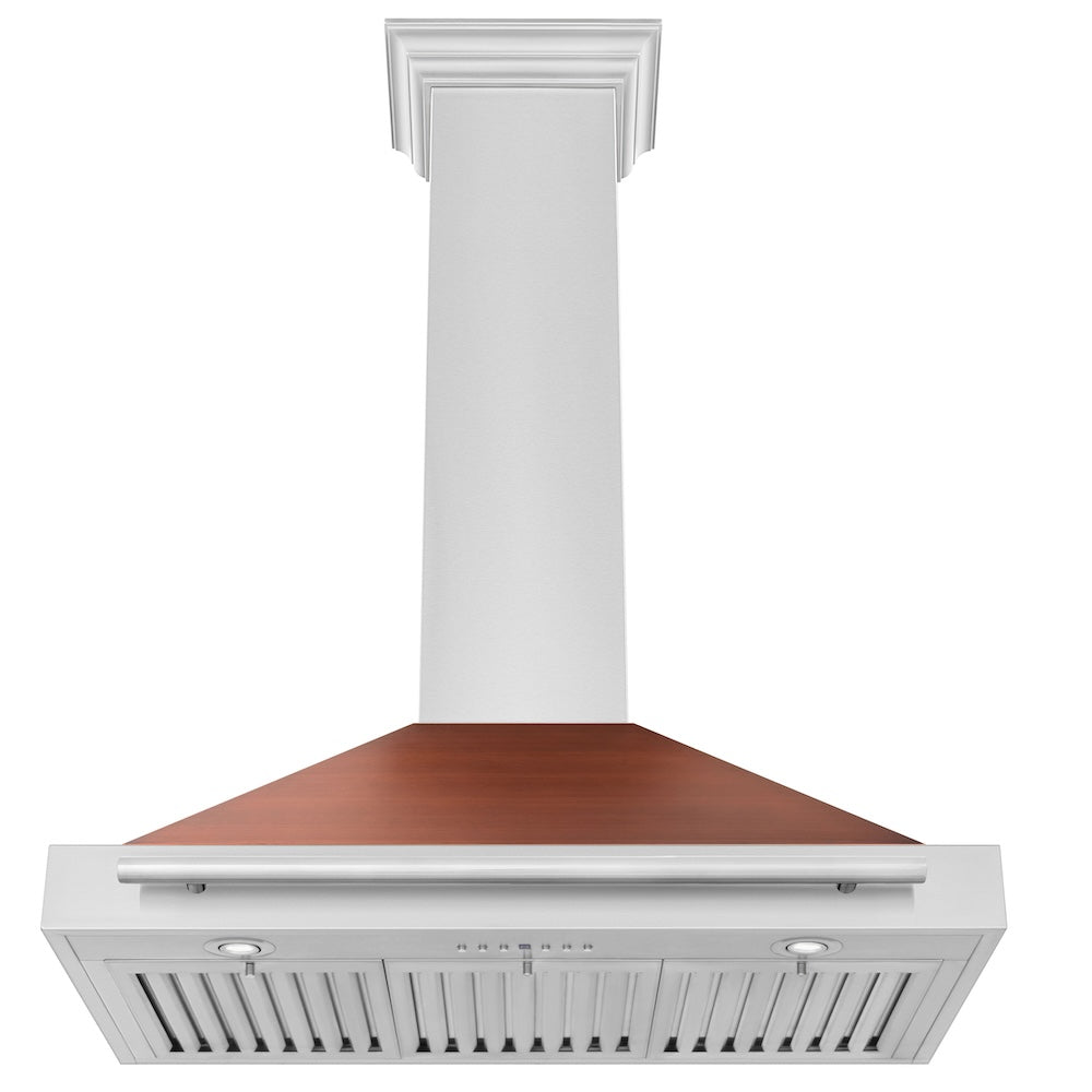 36 in. Convertible Stainless Steel Range Hood with Copper Shell and Stainless Steel Handle KB4STXC36