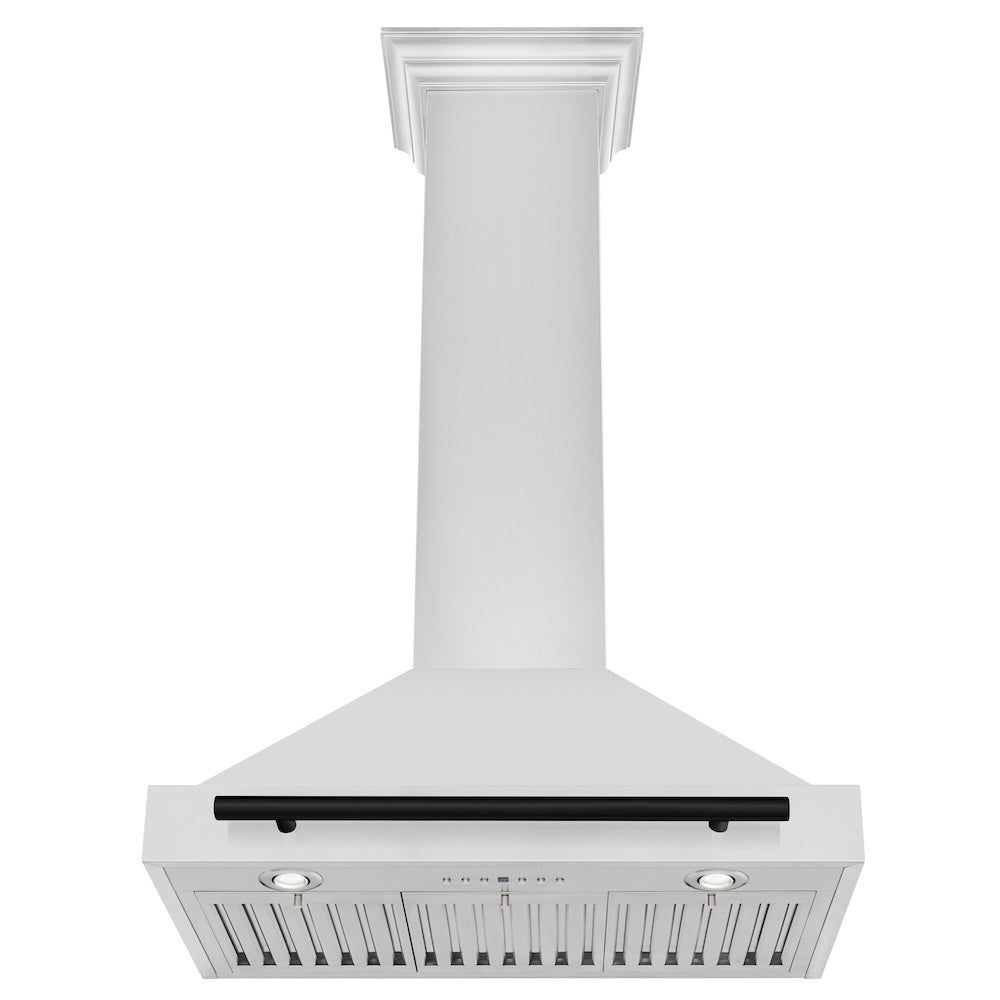 Autograph Edition 30 In. Convertible Stainless Steel Range Hood With Stainless Steel Shell And Matte Black Accents KB4STZ30MB