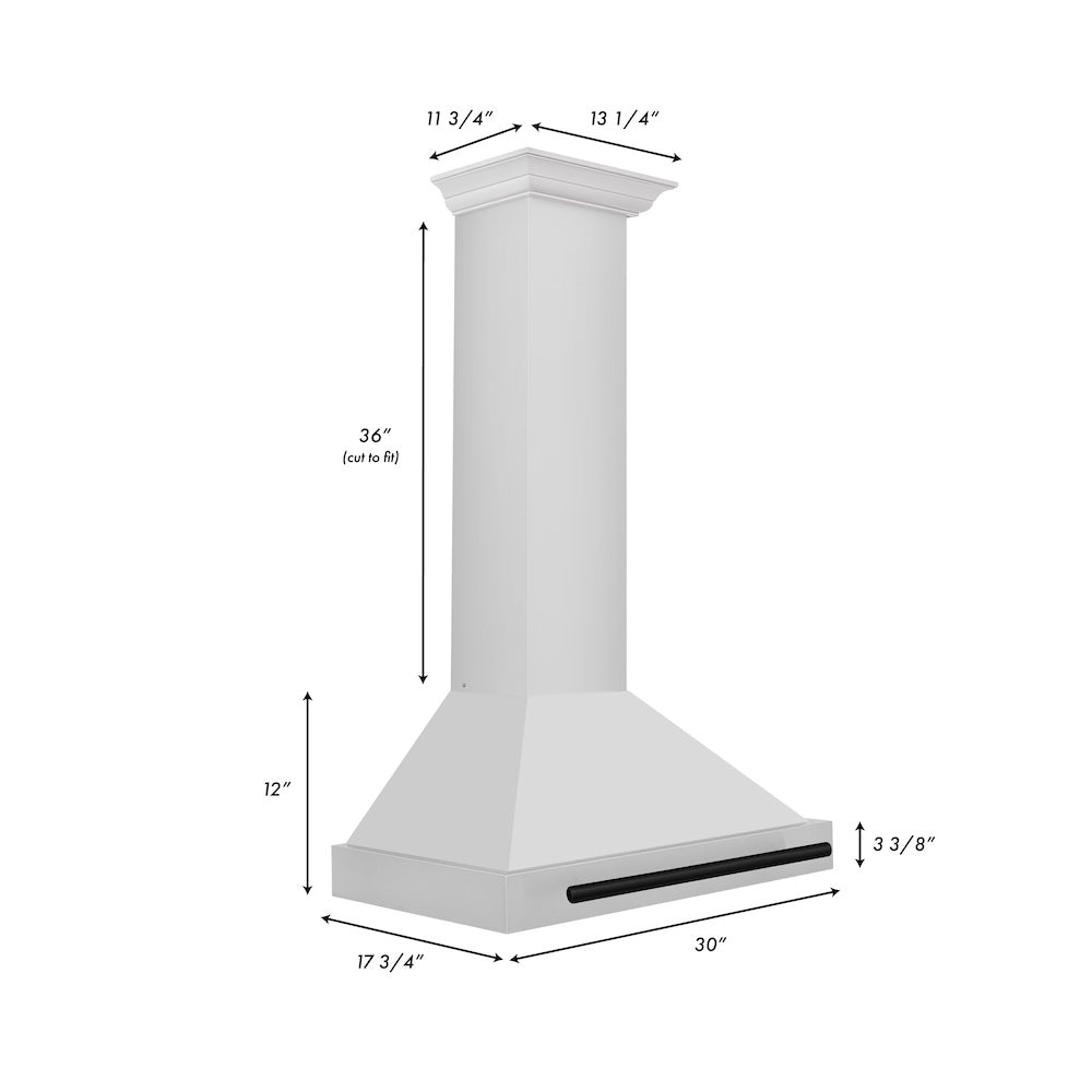 Autograph Edition 30 In. Convertible Stainless Steel Range Hood With Stainless Steel Shell And Matte Black Accents KB4STZ30MB