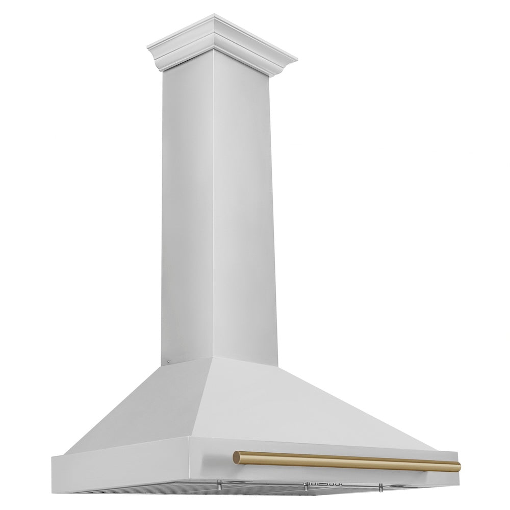 Autograph Edition 36 In. Convertible Stainless Steel Range Hood With Stainless Steel Shell And Champagne Bronze Accents KB4STZ36CB