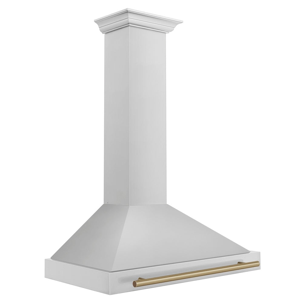 Autograph Edition 36 In. Convertible Stainless Steel Range Hood With Stainless Steel Shell And Champagne Bronze Accents KB4STZ36CB