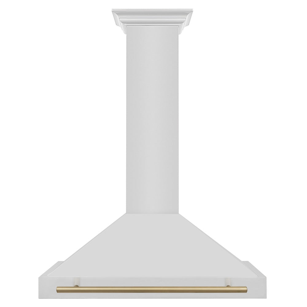 Autograph Edition 36 In. Convertible Stainless Steel Range Hood With Stainless Steel Shell And Champagne Bronze Accents KB4STZ36CB