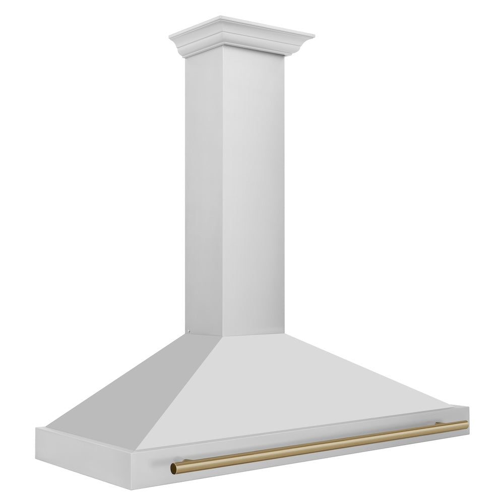 Autograph Edition 48 In. Convertible Stainless Steel Range Hood With Stainless Steel Shell And Champagne Bronze Accents KB4STZ48CB
