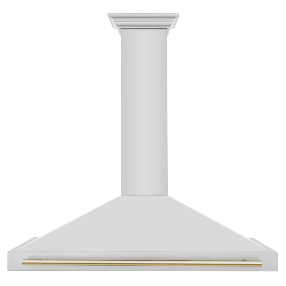 Autograph Edition 48 In. Convertible Stainless Steel Range Hood With Stainless Steel Shell And Polished Gold Accents KB4STZ48G
