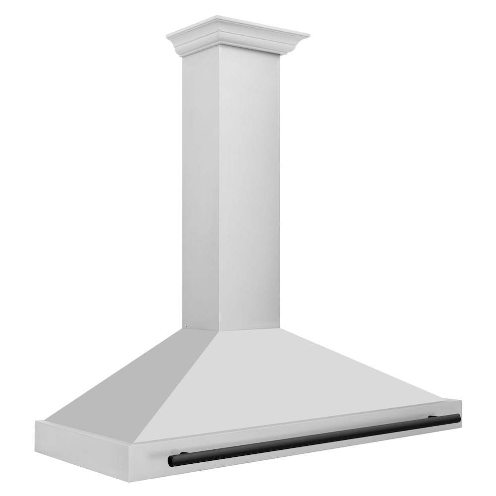 48in. Autograph Edition Convertible Stainless Steel Range Hood with Stainless Steel Shell and Matte Black Accents KB4STZ48MB