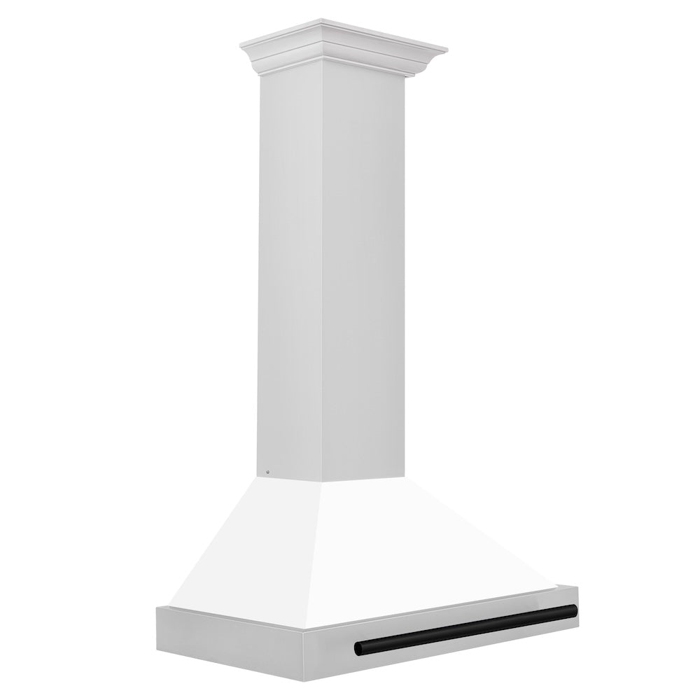 Autograph Edition 30 In. Convertible Stainless Steel Range Hood With White Matte Shell And Matte Black Accents KB4STZWM30MB