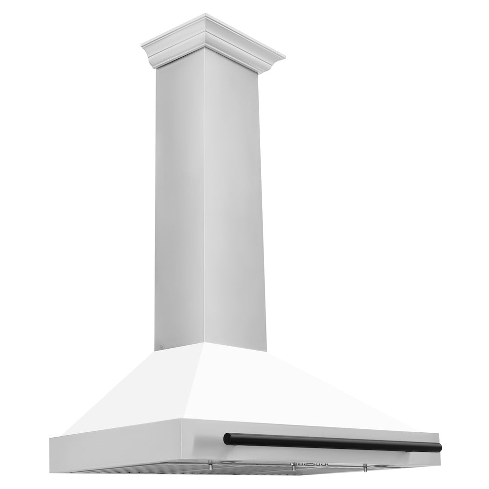 Autograph Edition 36 In. Convertible Stainless Steel Range Hood With White Matte Shell And Matte Black Accents KB4STZWM36MB
