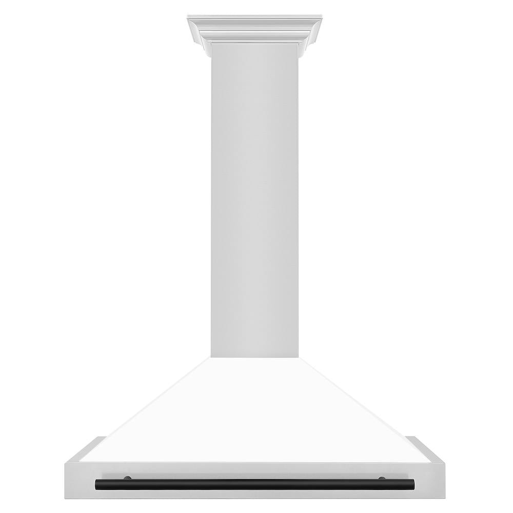 Autograph Edition 36 In. Convertible Stainless Steel Range Hood With White Matte Shell And Matte Black Accents KB4STZWM36MB
