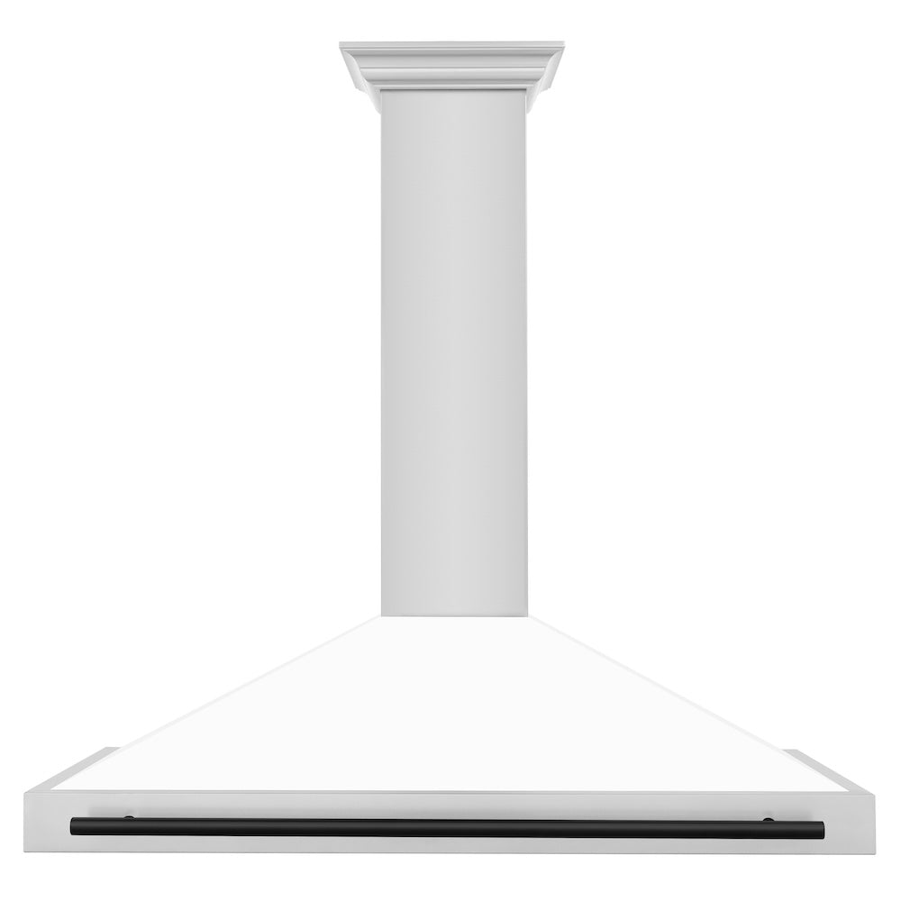 Autograph Edition 48 In. Convertible Stainless Steel Range Hood With White Matte Shell And Matte Black Accents KB4STZWM48MB