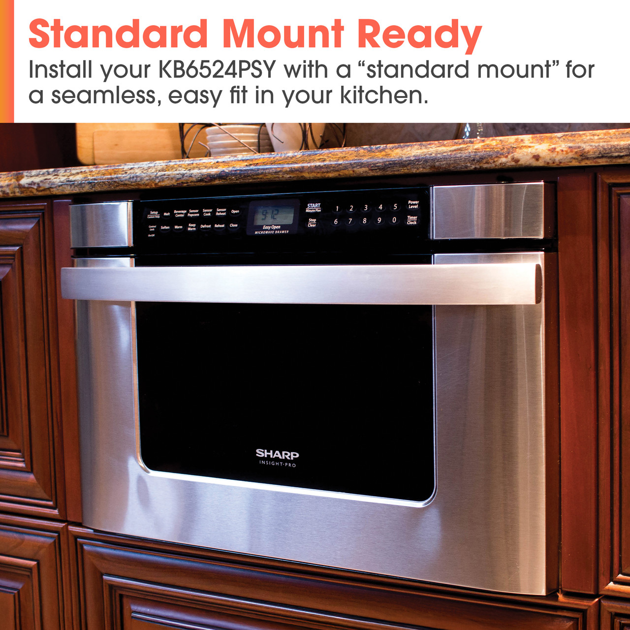 24 In. 1.2 Cu. Ft. 950w Easy Open Stainless Steel Microwave Drawer view 8