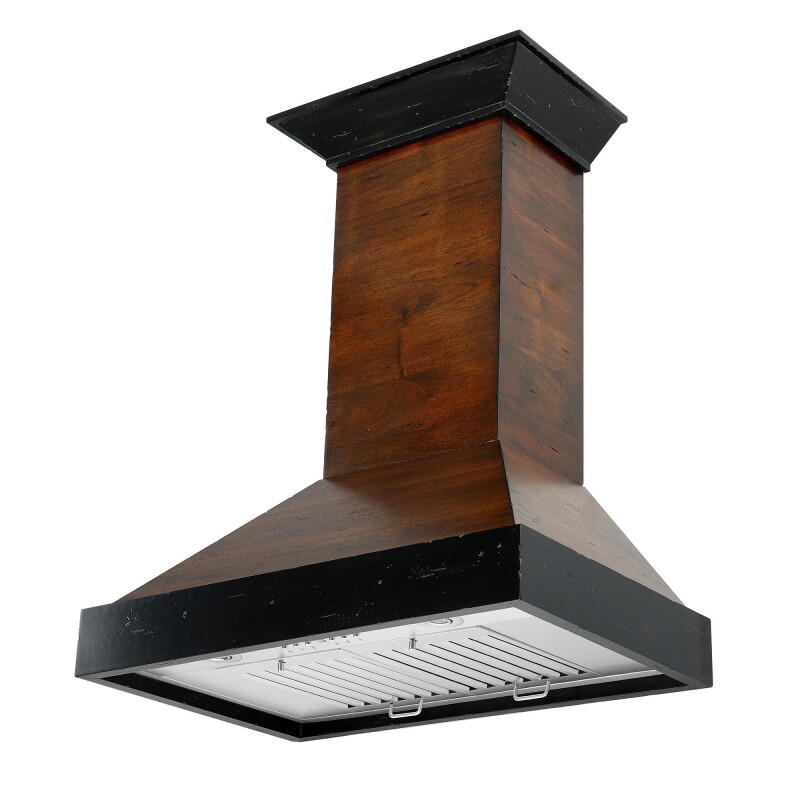 ZLINE 30 in. Convertible Vent Wooden Wall Mount Range Hood in Antigua and Walnut (KBAR-30) KBAR30