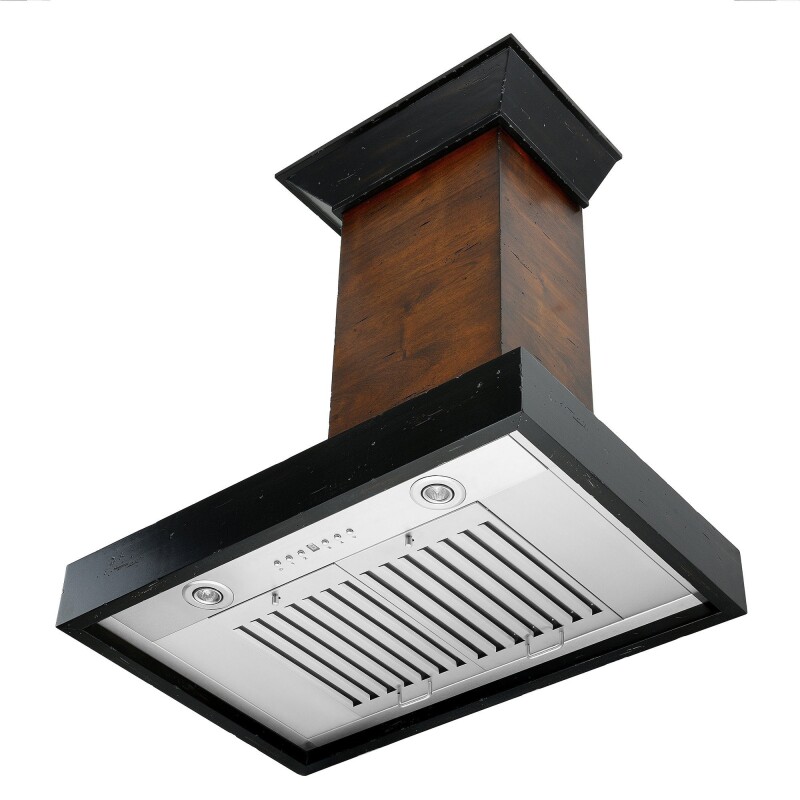 ZLINE 30 in. Convertible Vent Wooden Wall Mount Range Hood in Antigua and Walnut (KBAR-30) KBAR30