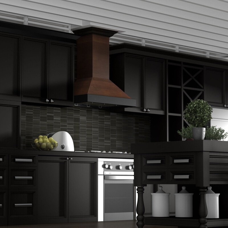 30" Ducted Wooden Wall Mount Range Hood with Remote Motor - 30 Inch KBARRS30400