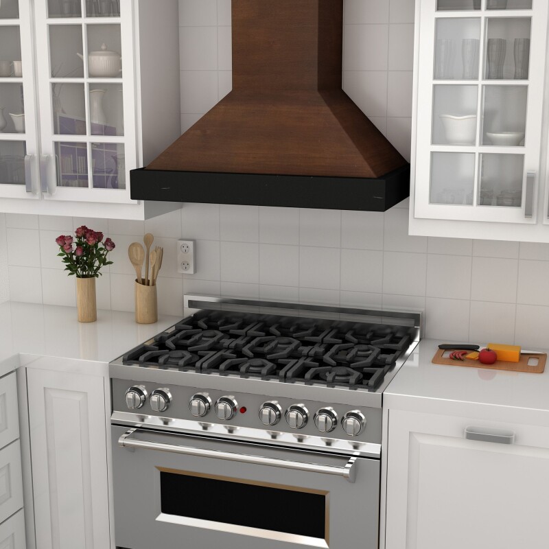 30" Ducted Wooden Wall Mount Range Hood with Remote Motor - 30 Inch KBARRS30400