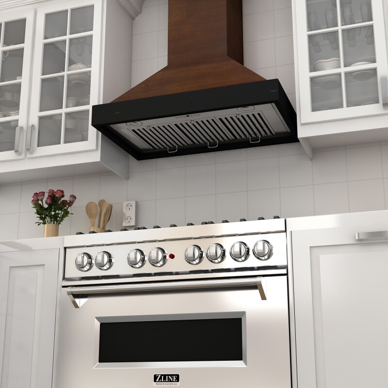 30" Ducted Wooden Wall Mount Range Hood with Remote Motor - 30 Inch KBARRS30400